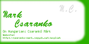 mark csaranko business card