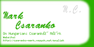 mark csaranko business card